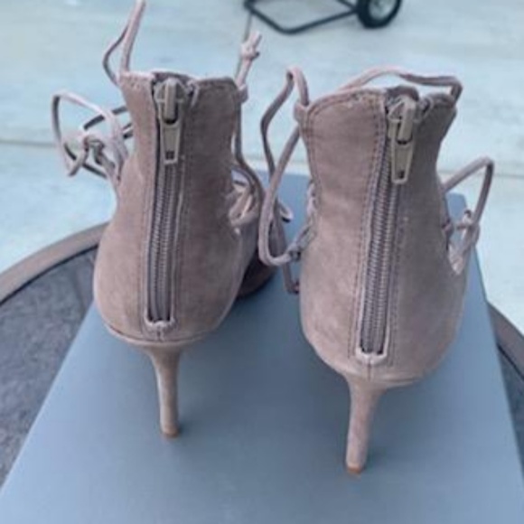 Vince camuto Sandria Taupe  Suede lace up heels - Picture 3 of 4